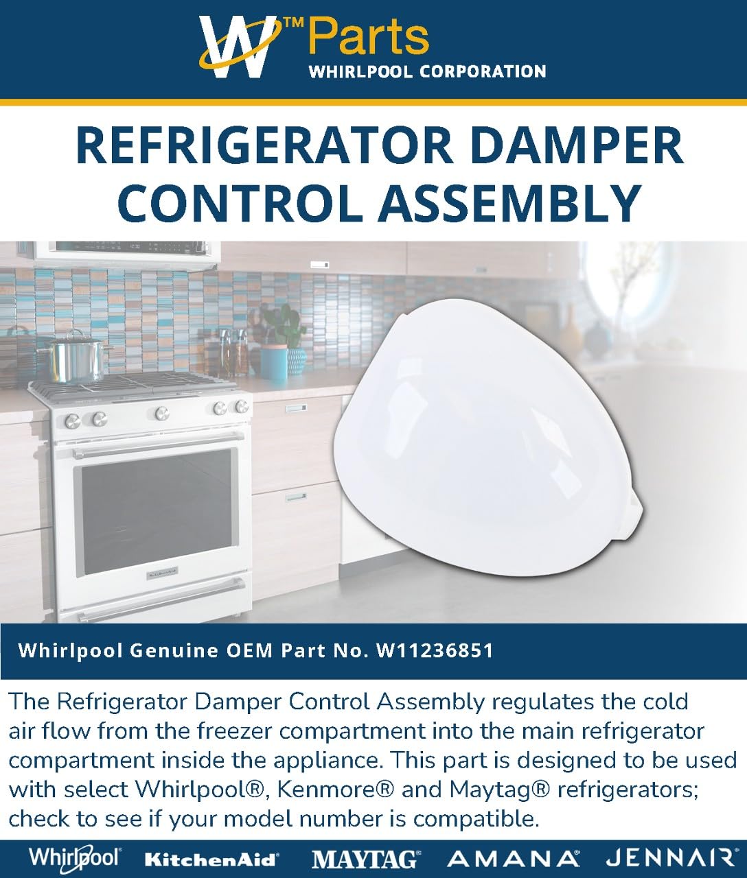 Amazon.com: Whirlpool W11236851 OEM Refrigerator Damper Control